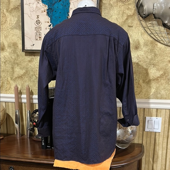 Ike Behar Blue Casual Button Down Shirt - Picture 7 of 11